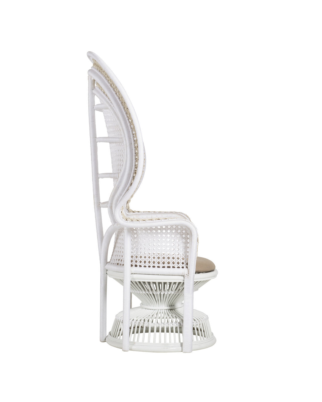 Emanuelle White Armchair, Linho Sand