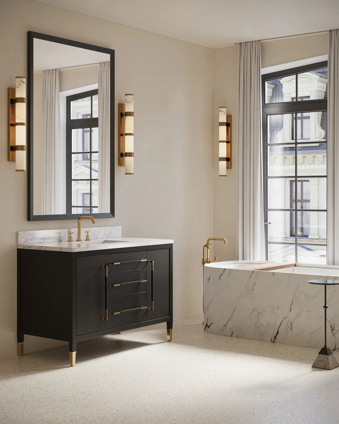 Verona 48" Black Vanity with Rectangular Undermount Sink