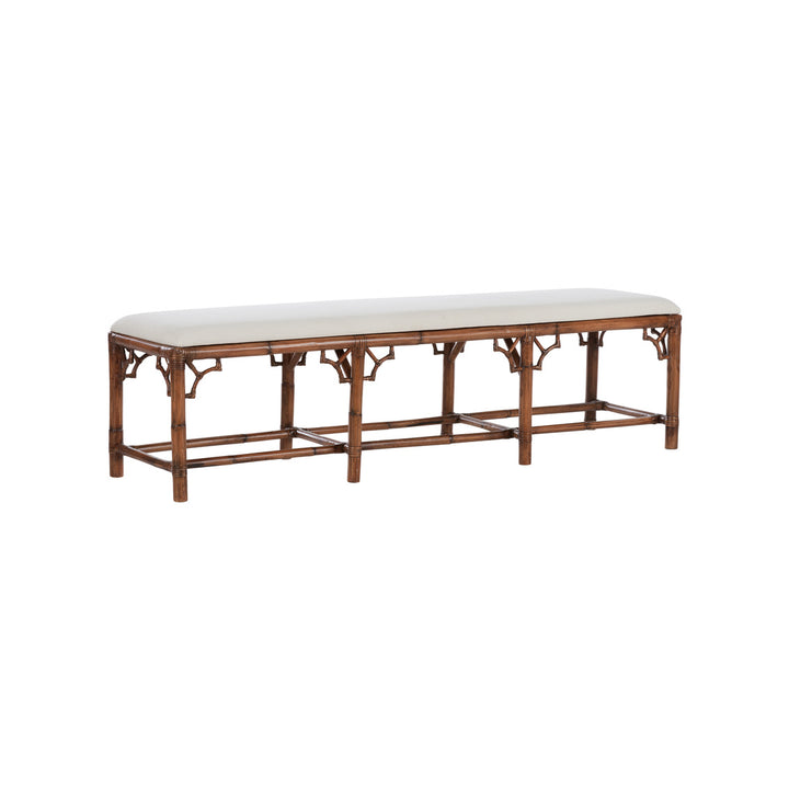 Chippendale Bamboo Bench - Brown