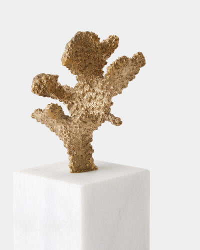 Coral Sculptures Pair Brass
