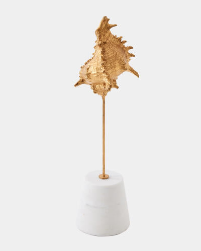 Shells on Marble Miter Gold Leaf Small