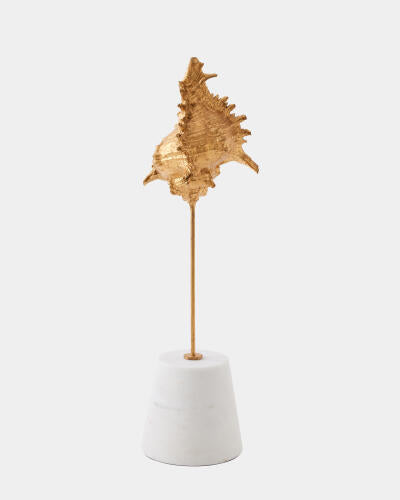 Shells on Marble Miter Gold Leaf Small