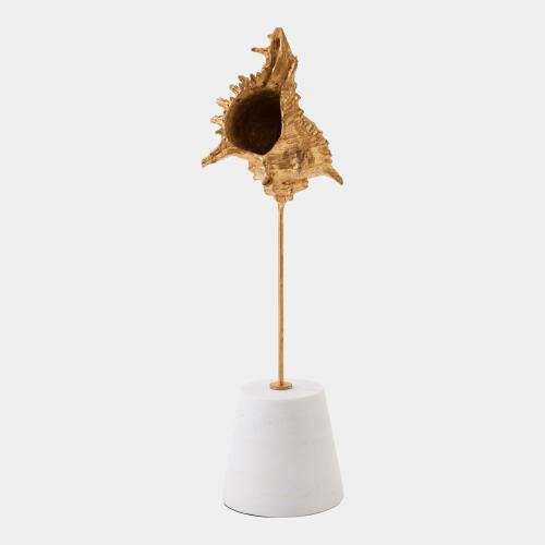 Shells on Marble Miter Gold Leaf Small