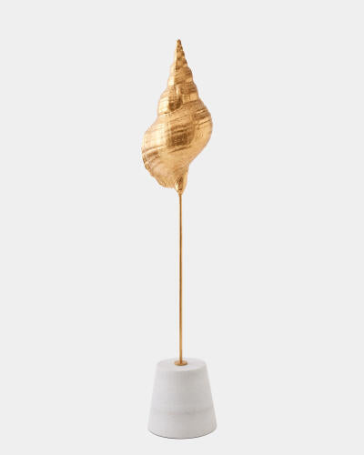Shells on Marble Miter Gold Leaf Large