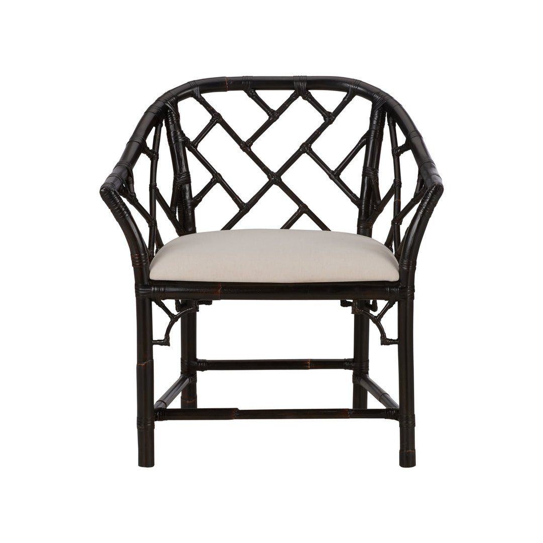 Chippendale Bamboo Arm Chair - Cracked Pepper