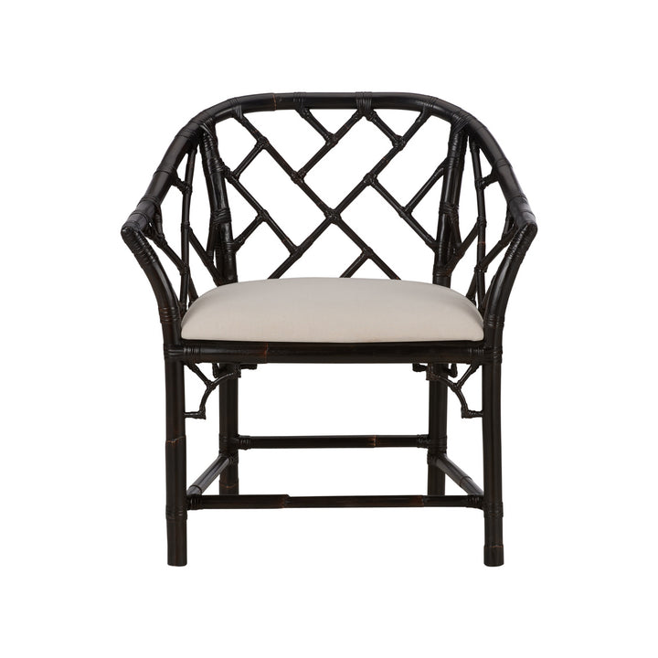 Chippendale Bamboo Arm Chair - Cracked Pepper