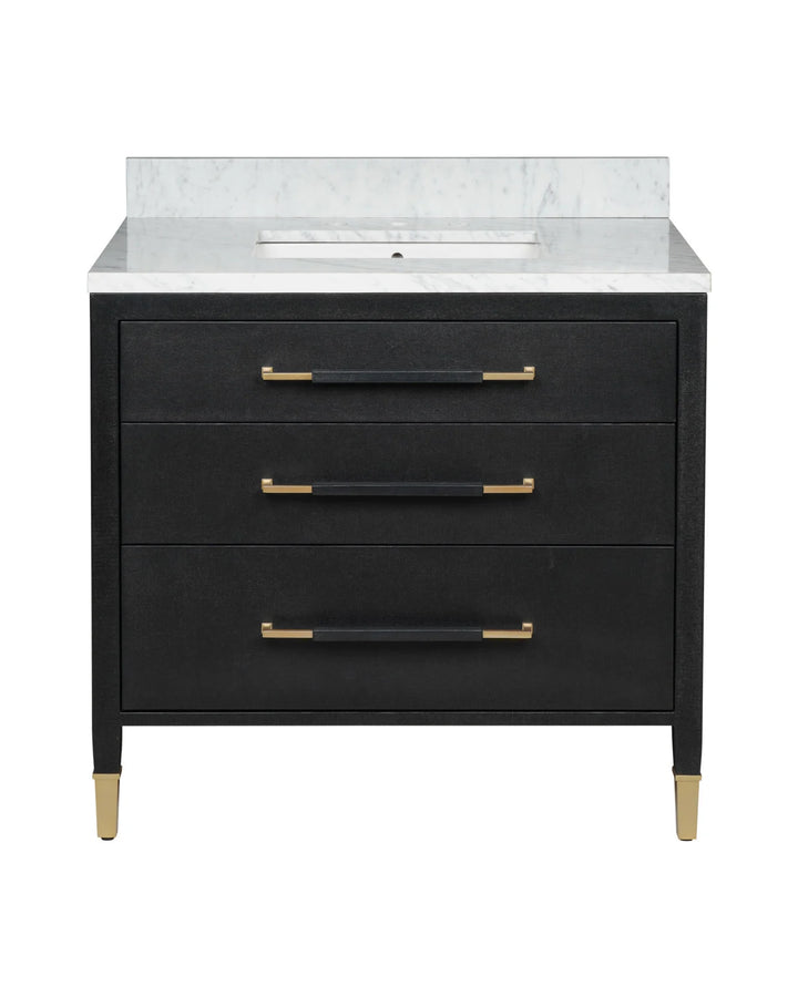 Verona 36" Black Vanity with Rectangular Undermount Sink