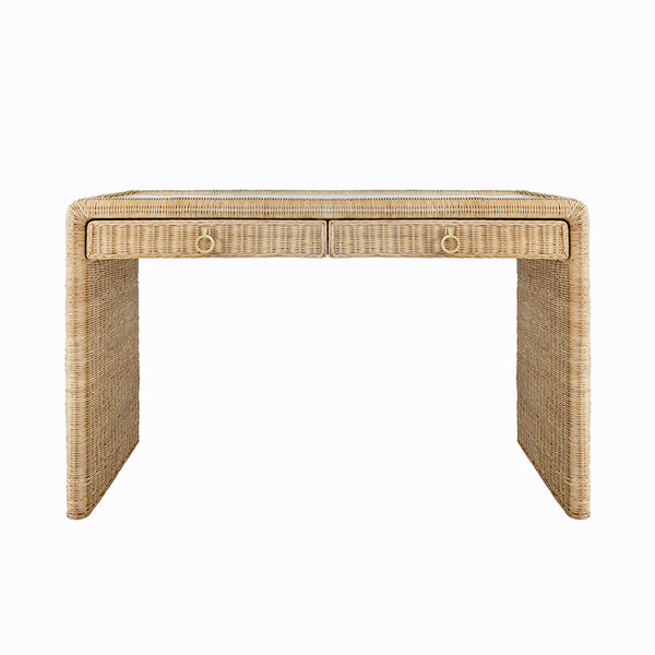 Adrien Desk - Woven Rattan