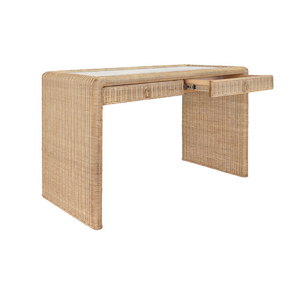 Adrien Desk - Woven Rattan