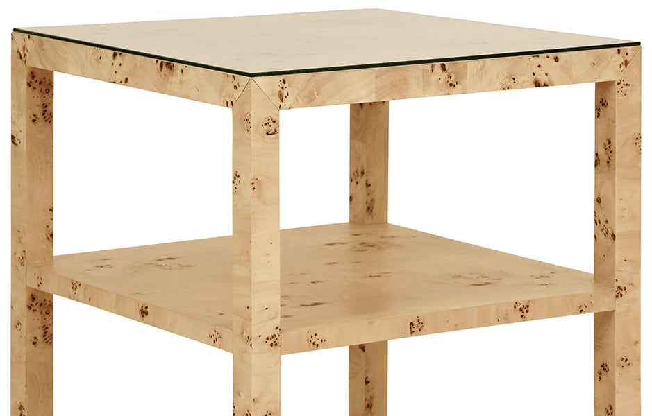Amie Side Table Burl Wood