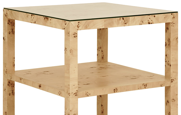Amie Side Table Burl Wood