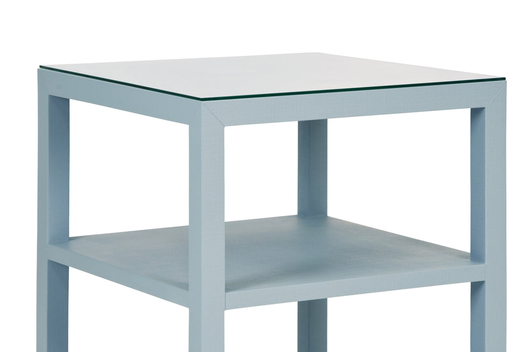 Amie Side Table Light Blue Linen