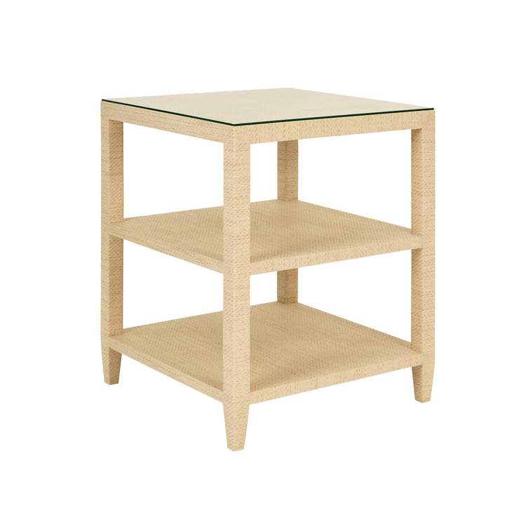 Amie Side Table Natural Grasscloth