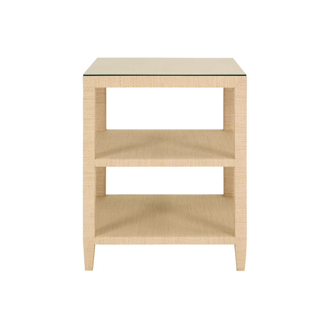 Amie Side Table Natural Grasscloth