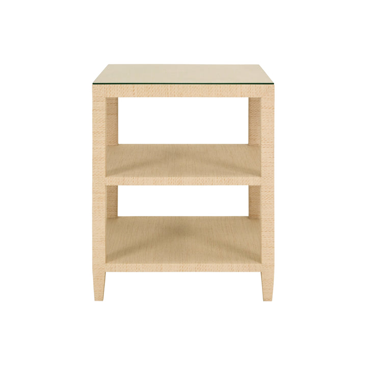 Amie Side Table Natural Grasscloth