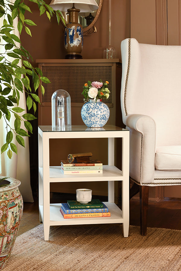 Amie Side Table White Linen