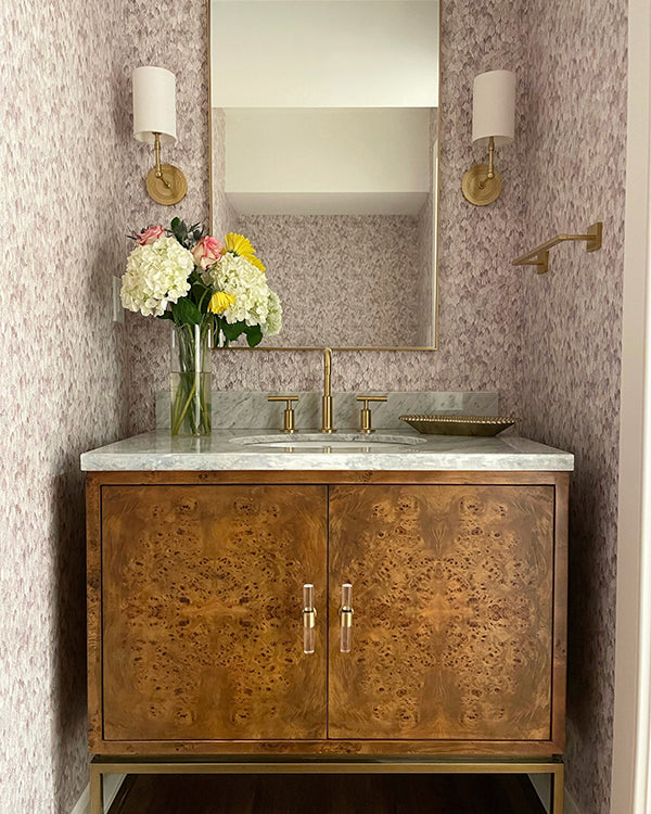 Clifford Bath Vanity  36.5" Dark Burl Wood