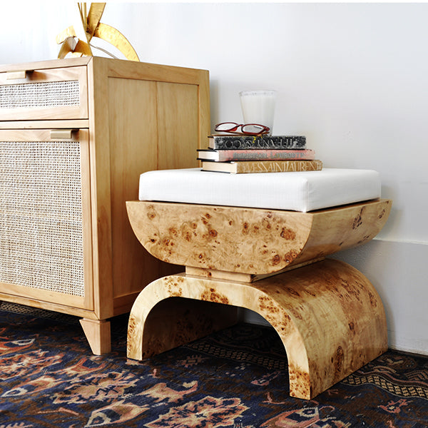 Biggs Stool Bench Burl Wood