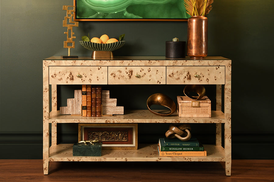 Briar Console Burl Wood