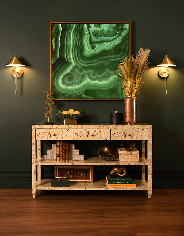 Briar Console Burl Wood