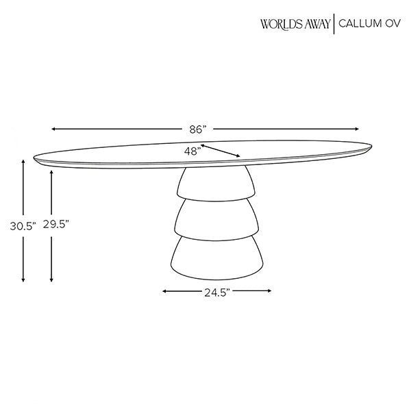 Callum Oval Dining Table Provincial Brown Oak