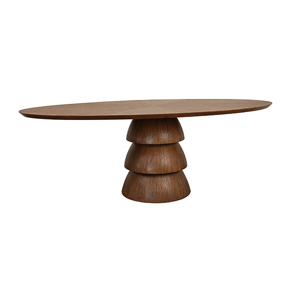 Callum Oval Dining Table Provincial Brown Oak