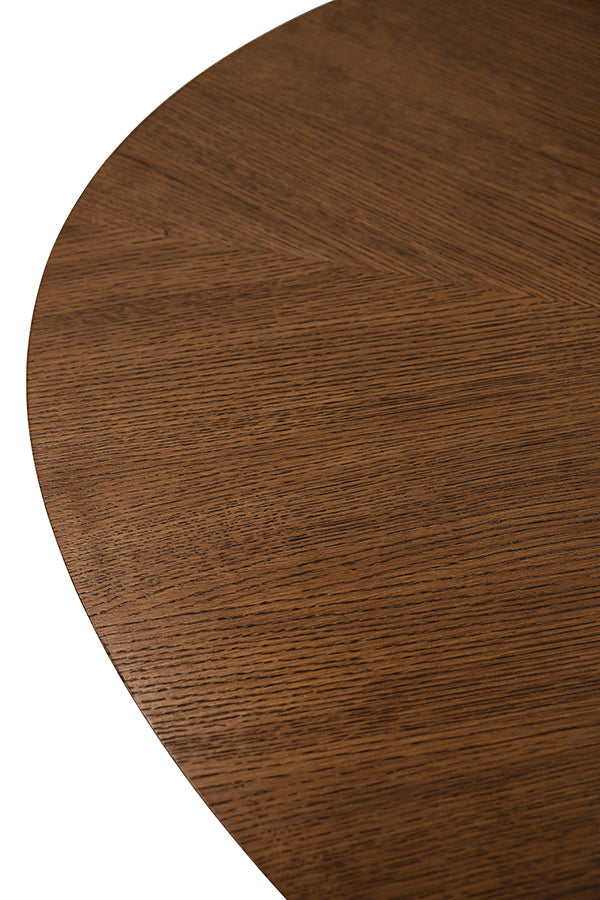 Callum Oval Dining Table Provincial Brown Oak