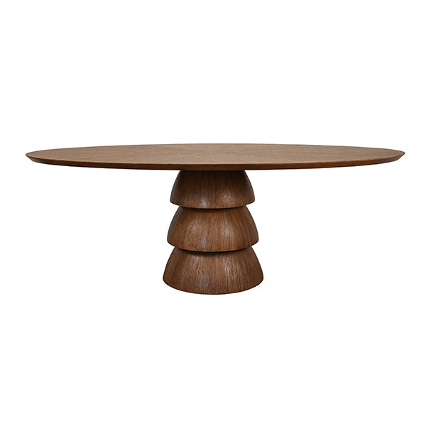 Callum Oval Dining Table Provincial Brown Oak