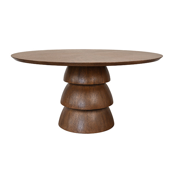 Callum 60" Round Dining Table Provincial Brown Oak