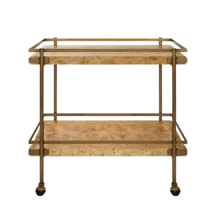 Cash Bar Cart - Light Burl Wood