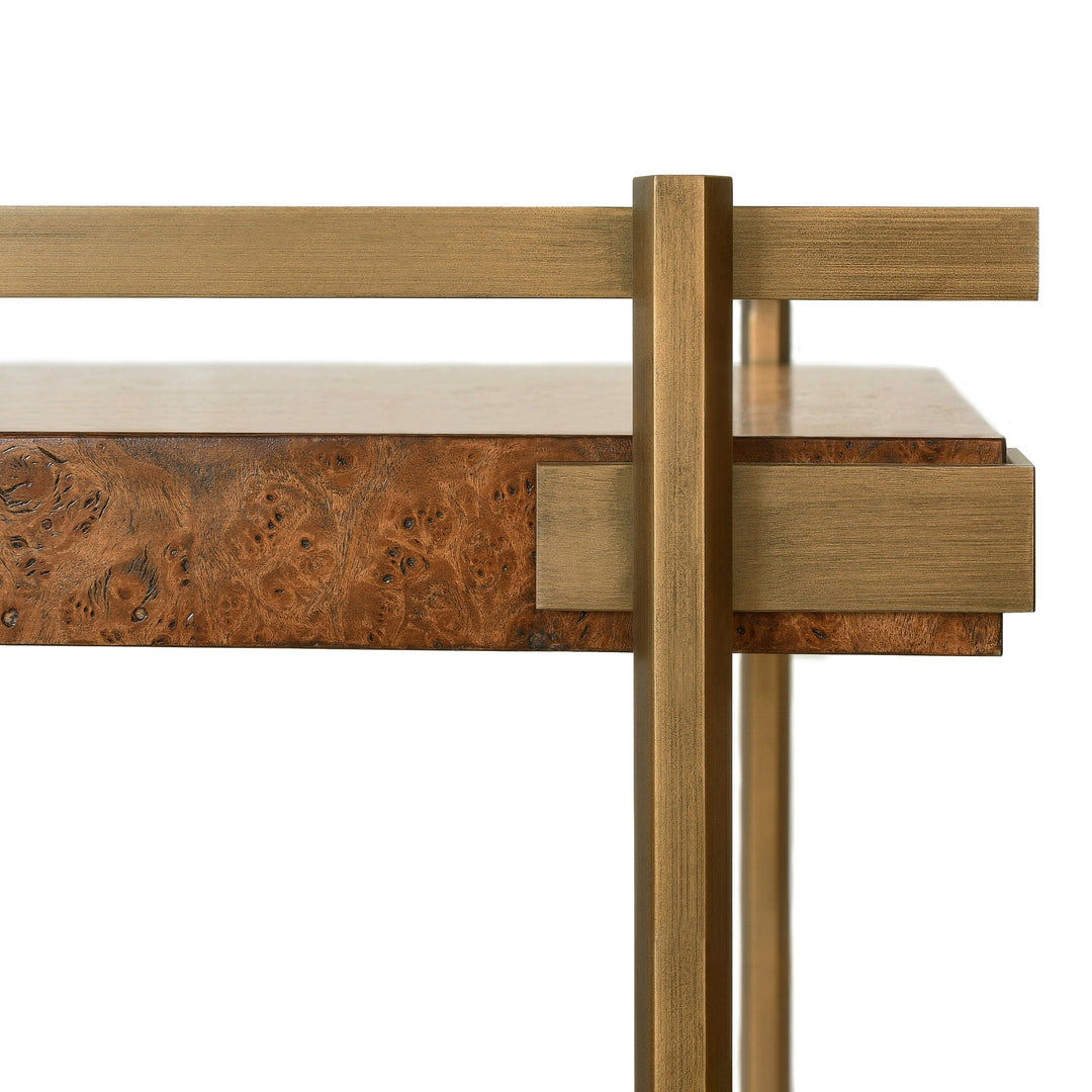 Cash Bar Cart - Dark Burl Wood
