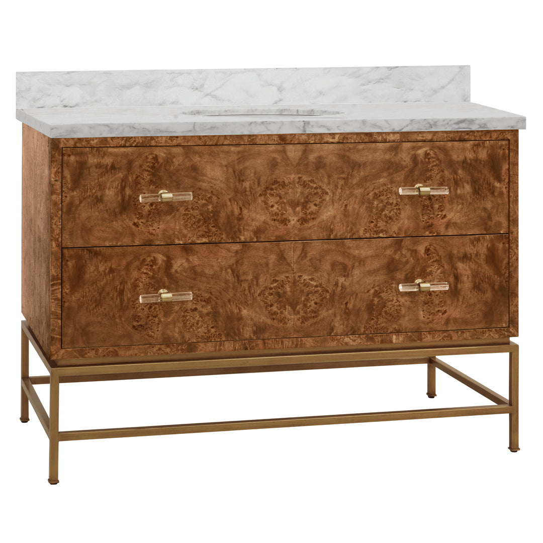 Clifford Bath Vanity 48" Dark Burl Wood