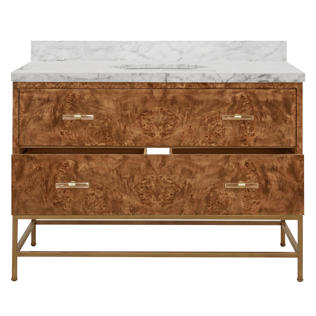 Clifford Bath Vanity 48" Dark Burl Wood