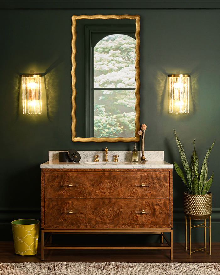 Clifford Bath Vanity 48" Dark Burl Wood