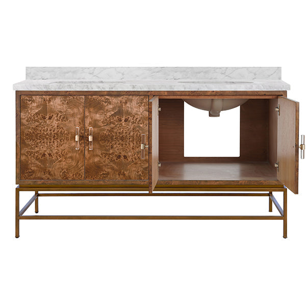Clifford Bath Vanity 60" Dark Burl Wood