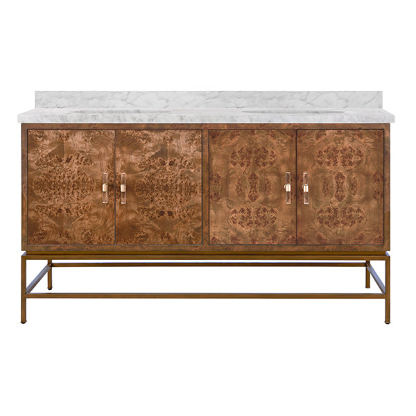 Clifford Bath Vanity 60" Dark Burl Wood