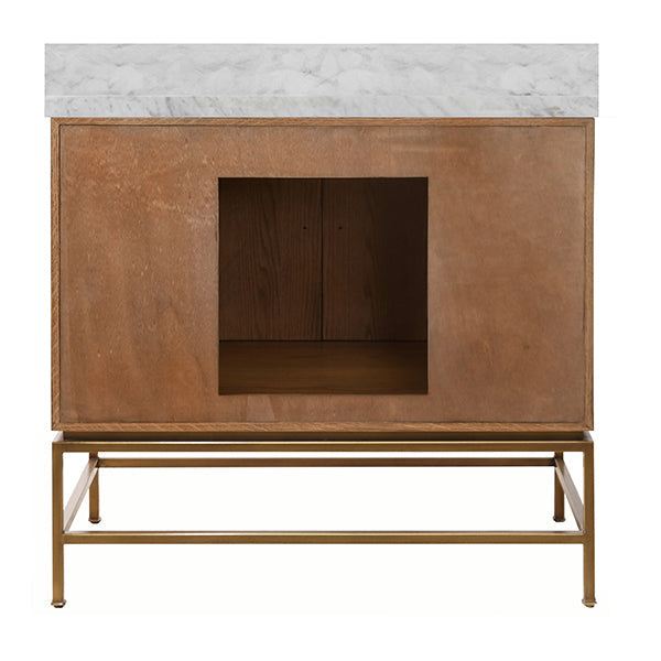 Clifford Bath Vanity  36.5" Dark Burl Wood