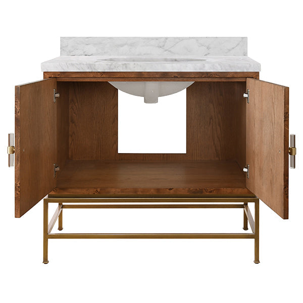 Clifford Bath Vanity  36.5" Dark Burl Wood
