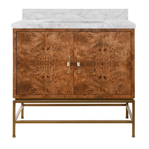 Clifford Bath Vanity  36.5" Dark Burl Wood