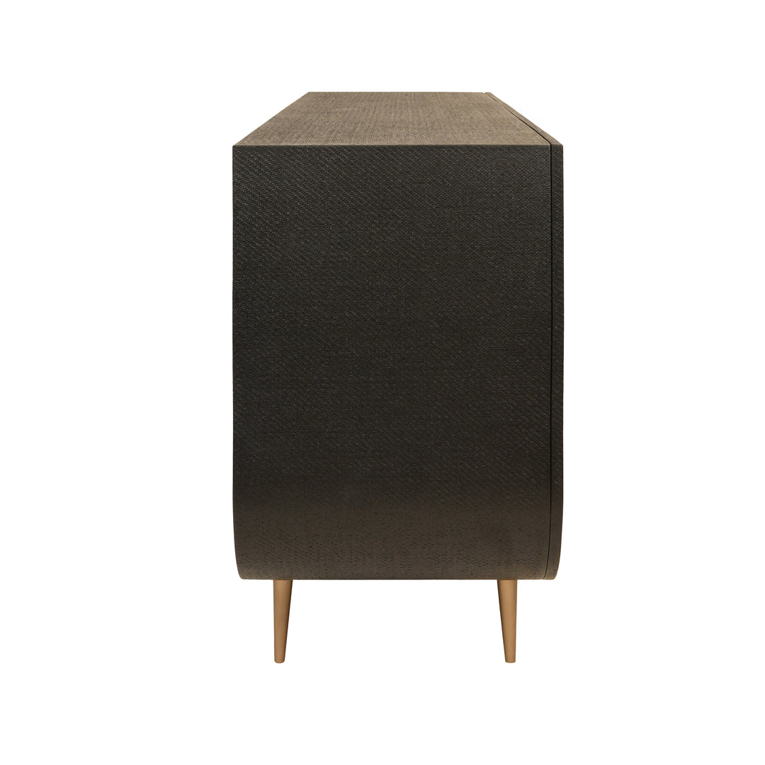 Deluca Grasscloth Cabinet Black