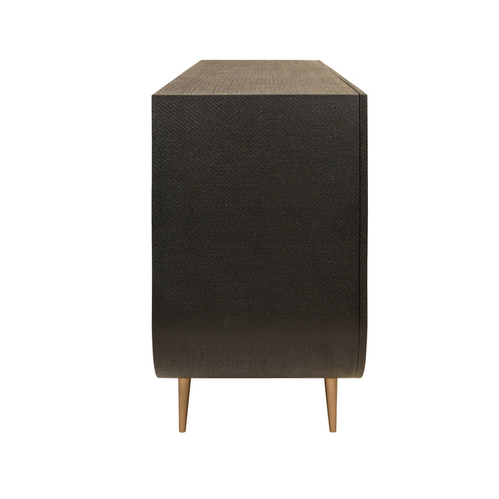 Deluca Grasscloth Cabinet Black