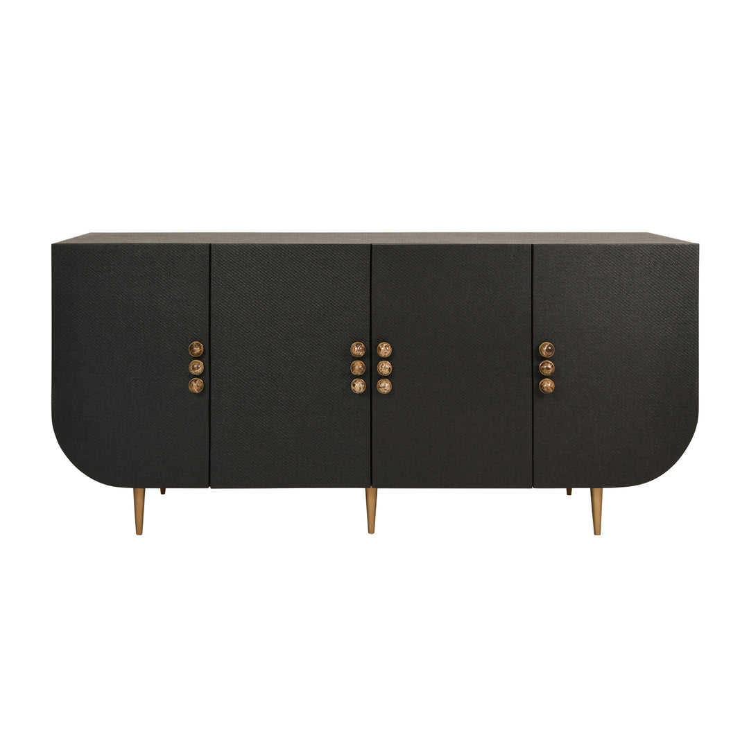 Deluca Grasscloth Cabinet Black