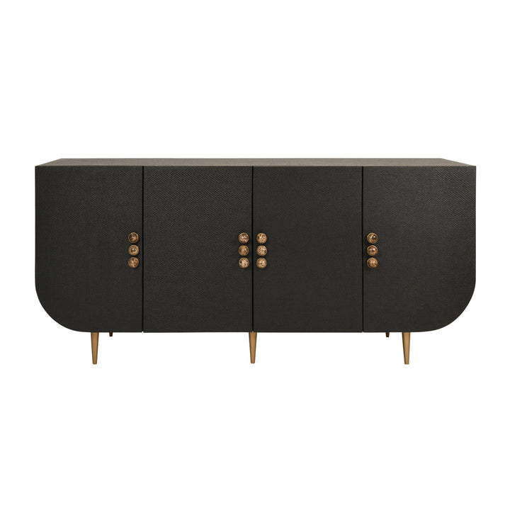 Deluca Grasscloth Cabinet Black
