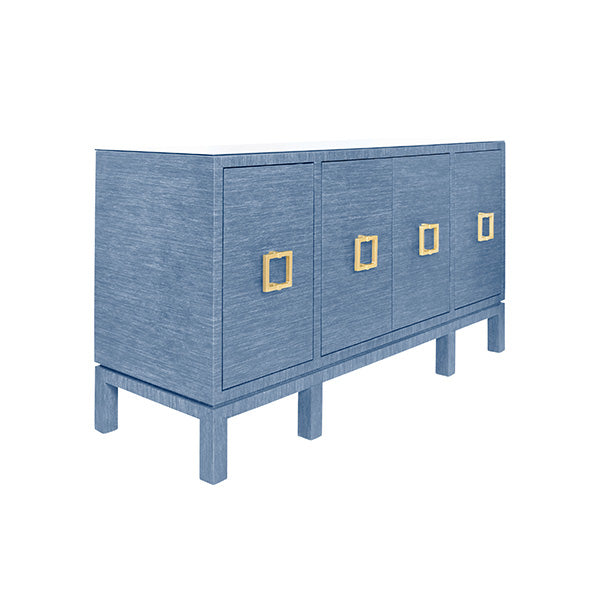 Effie Cabinet - Blue Grasscloth