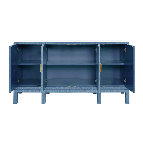 Effie Cabinet - Blue Grasscloth