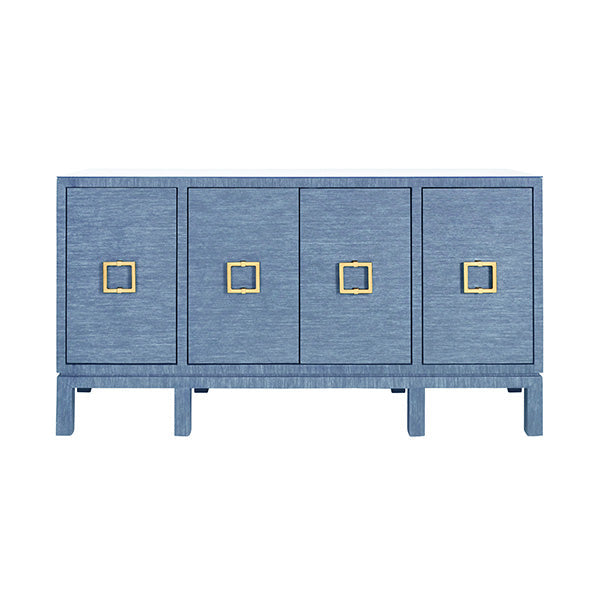 Effie Cabinet - Blue Grasscloth