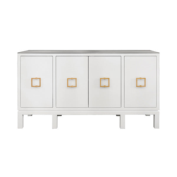 Effie Cabinet - White Grasscloth