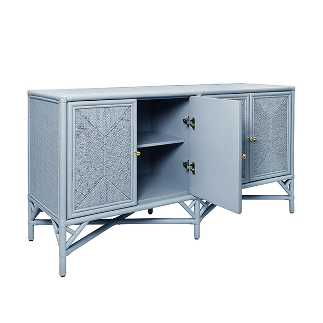 Eleanor Cabinet - Light Blue Rattan