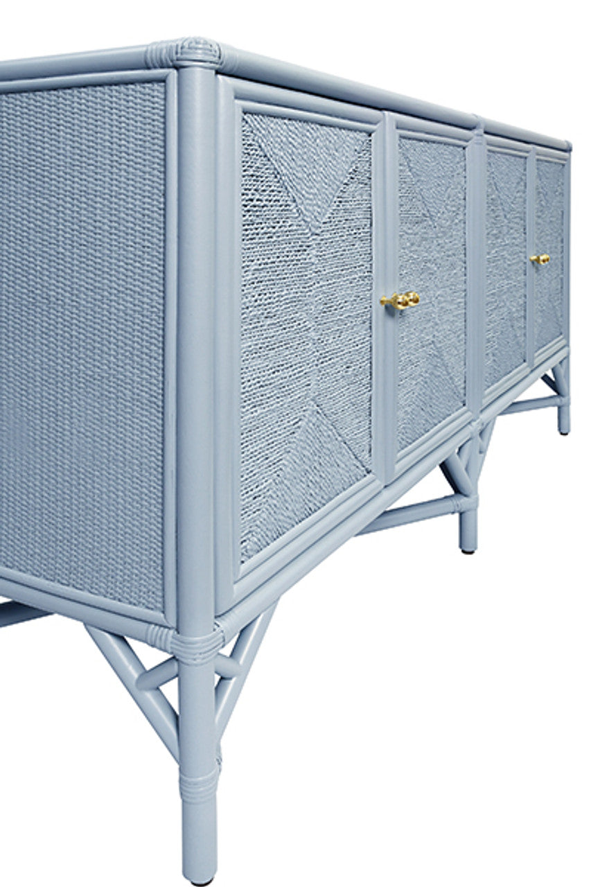 Eleanor Cabinet - Light Blue Rattan