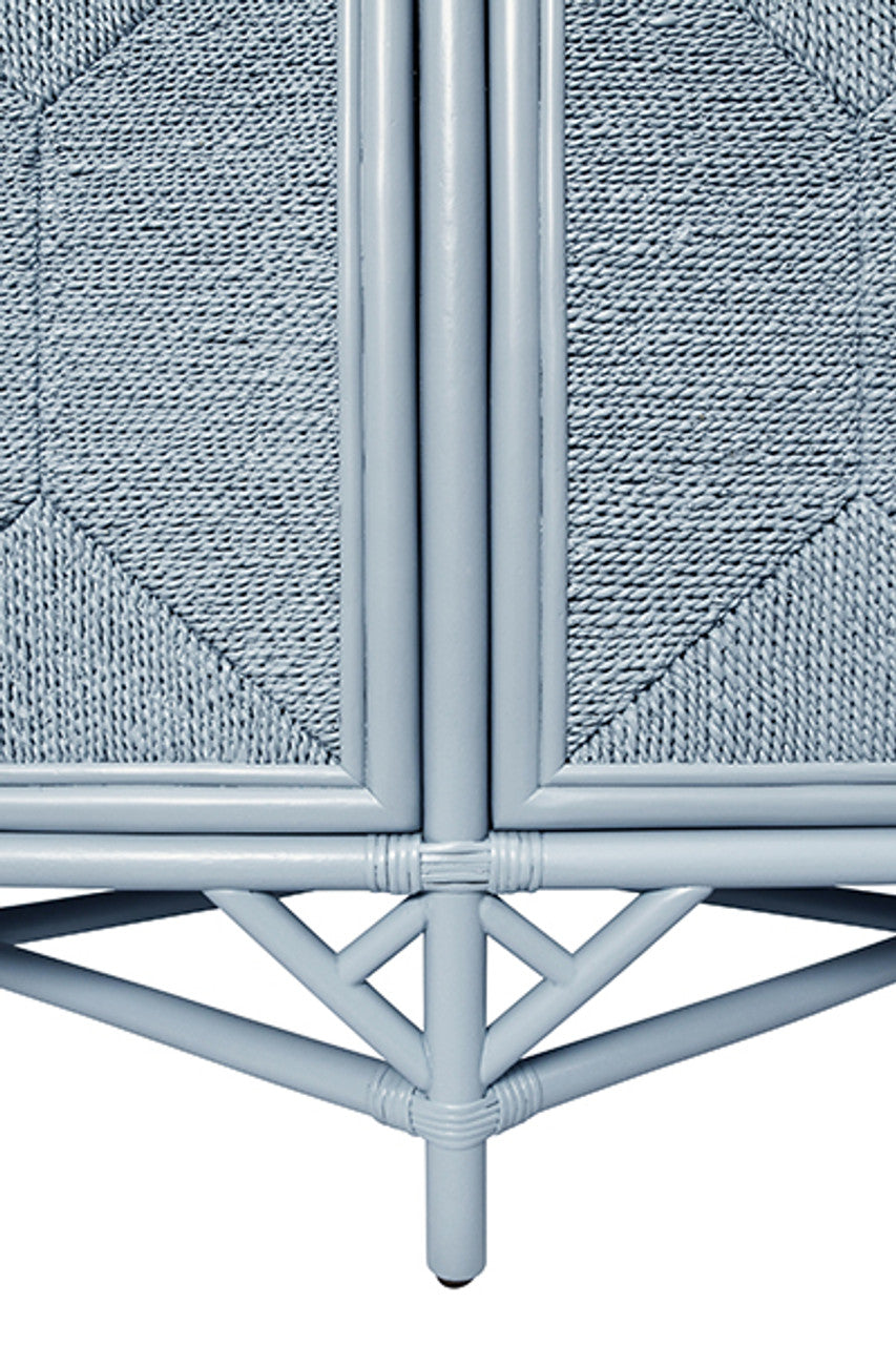 Eleanor Cabinet - Light Blue Rattan